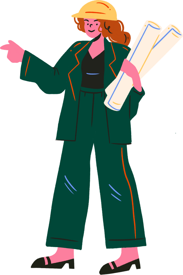 Colorful Handdrawn Woman Engineer