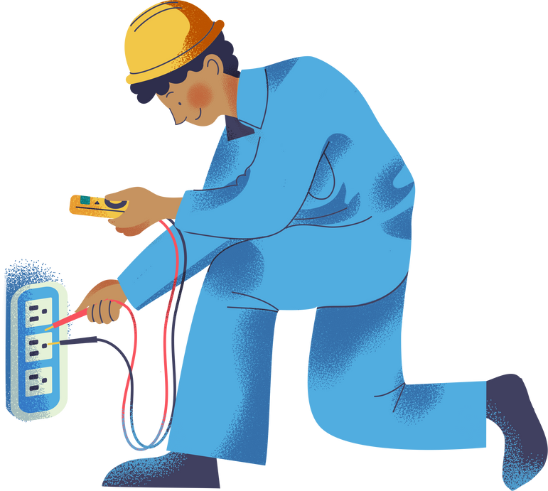 Stippled Blocky Electrician